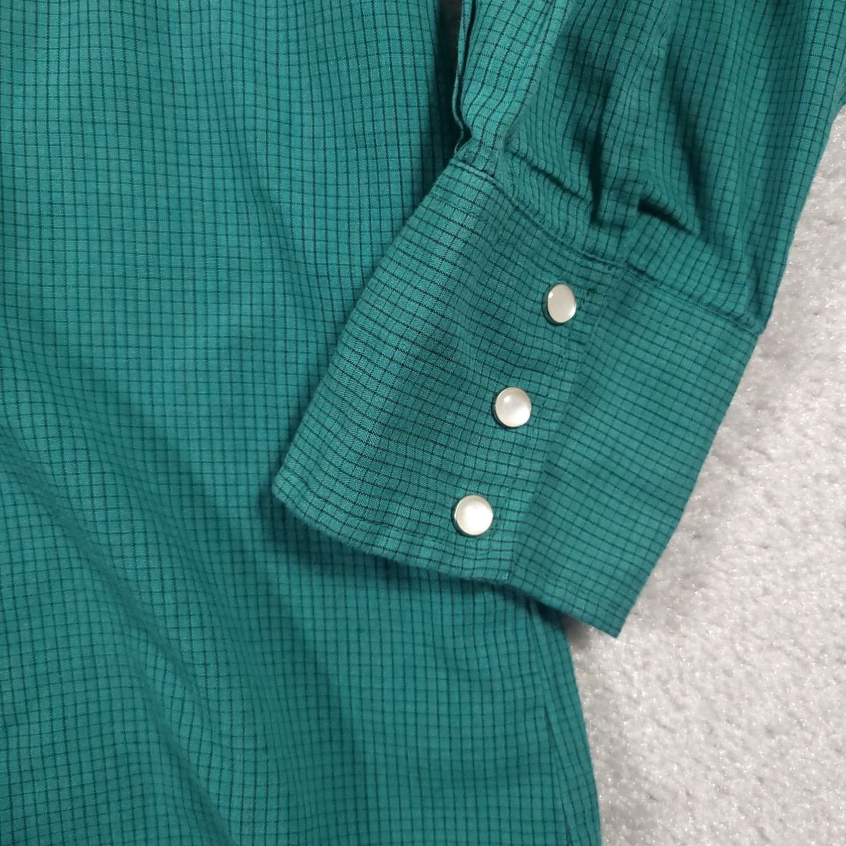 Wrangler VINTAGE Wrangler Wrancher Pearl Snap Western Shirt Mens 1XB Big Man Green Check Size US XL / EU 56 / 4 - 5 Thumbnail