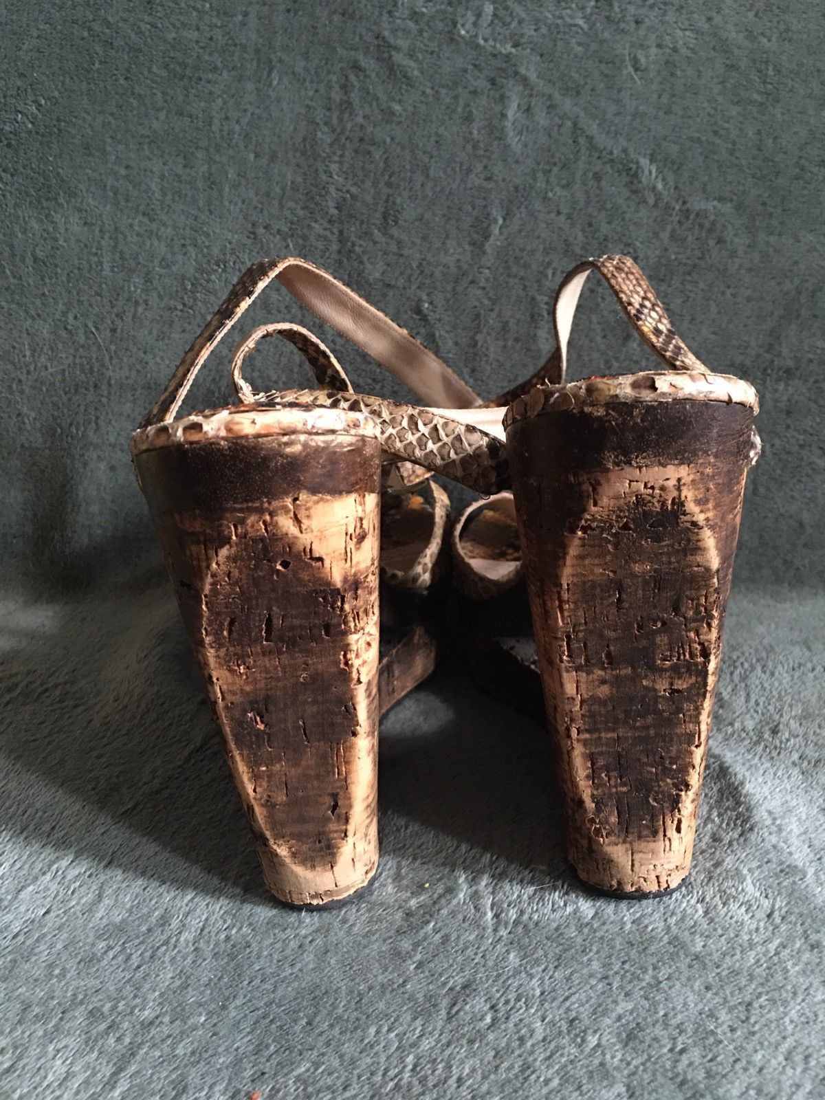Jimmy Choo Jimmy Choo Multicolor Python Leather Penelop Wedge Sandals Size US 9 / IT 39 - 7 Thumbnail