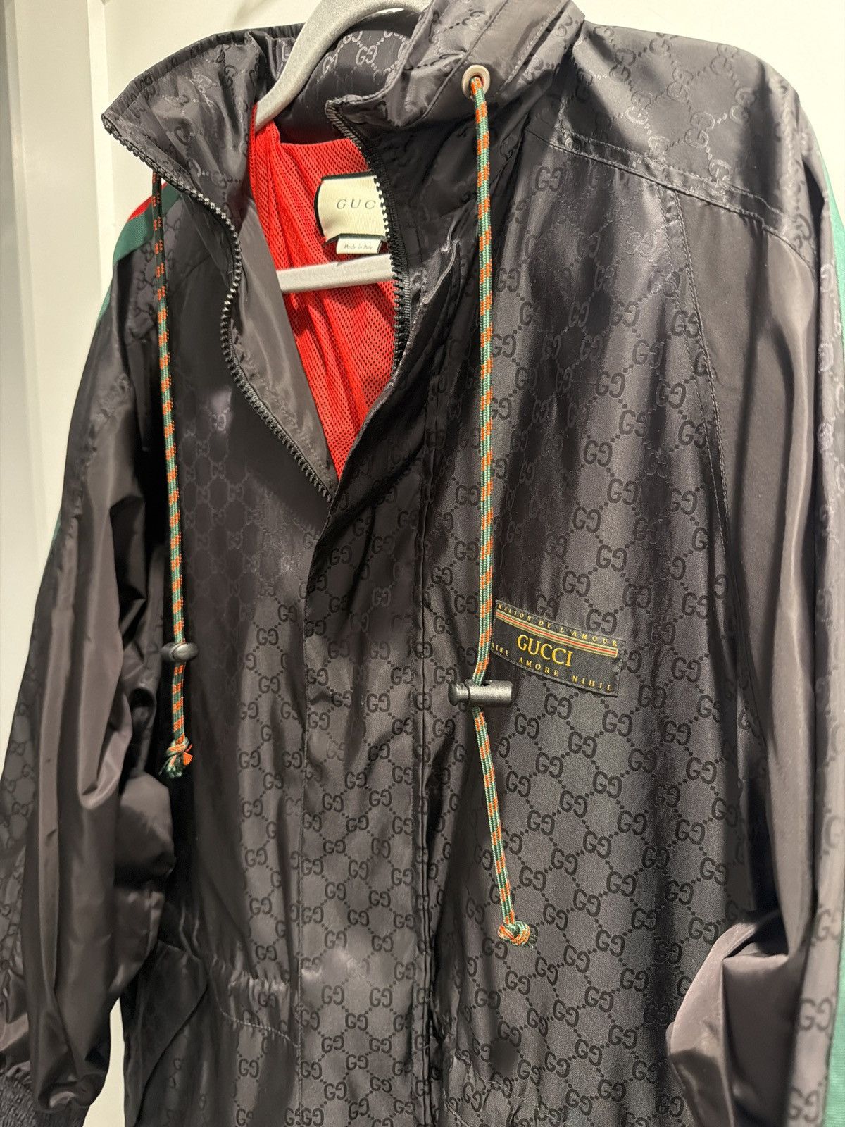 Gucci Gucci GG Monogram Web Stripe Windbreaker Jacket Black Size US S / EU 44-46 / 1 - 3 Thumbnail