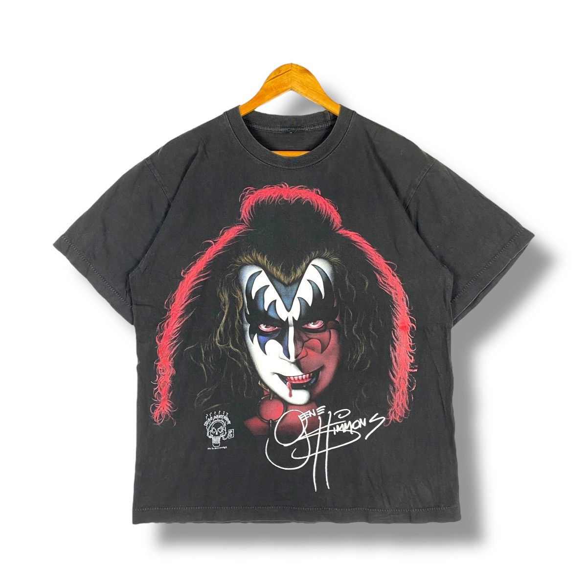 Band Tees Vintage 90's KISS Gene Simmons Big Face Portrait Tee Size US L / EU 52-54 / 3 - 1 Thumbnail