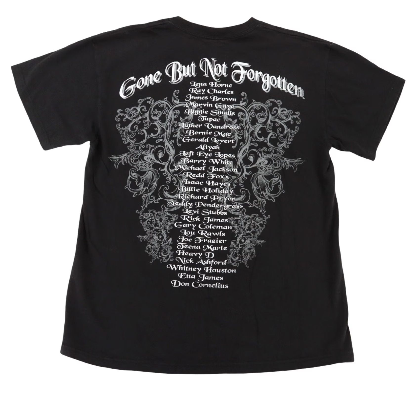Vintage In memory Of Gone But Not Forgotten Tupac Whitney Rick James T-Shirt Large Black Mens Size L Size US L / EU 52-54 / 3 - 6 Thumbnail