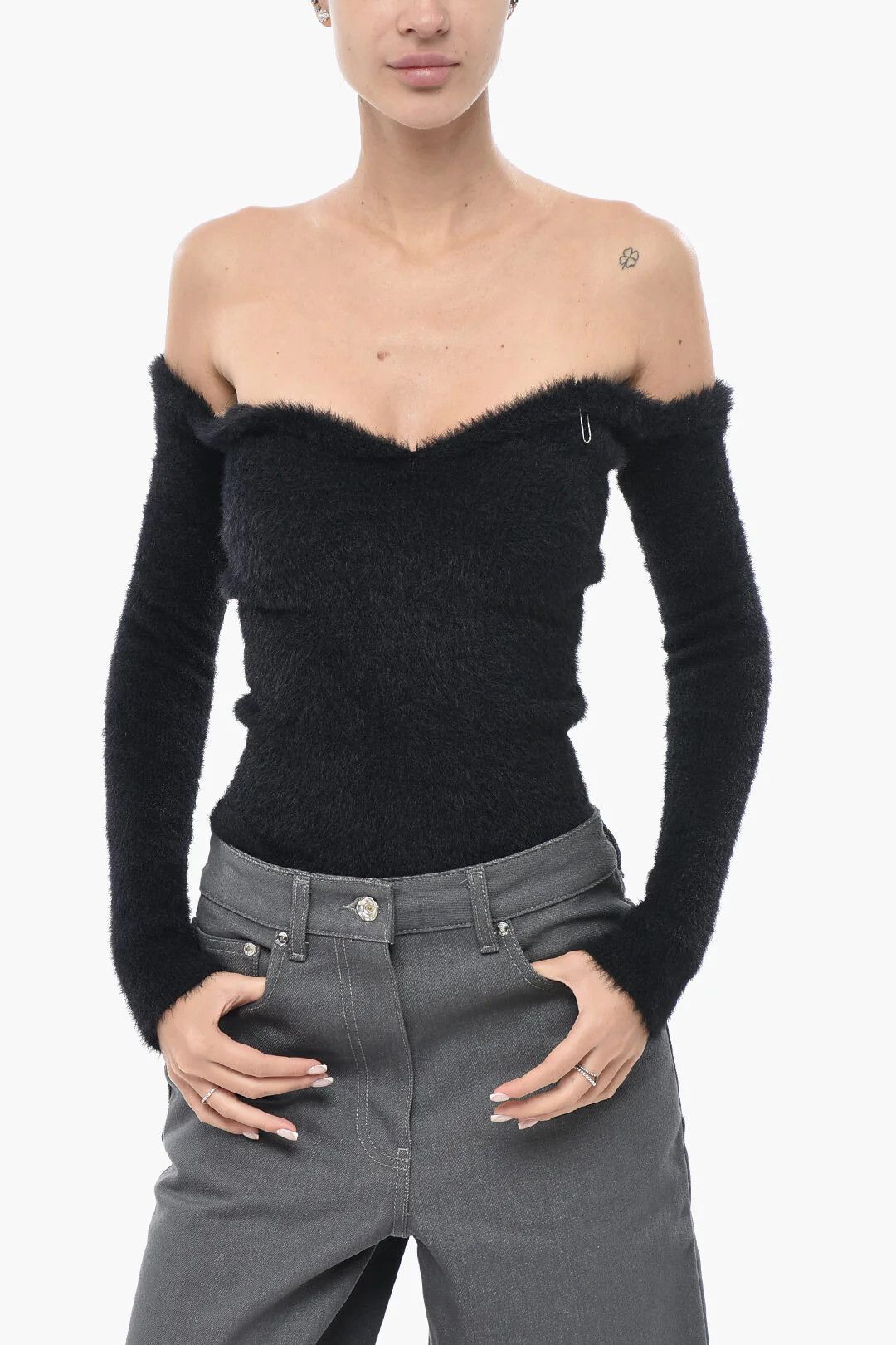 Off-White og1mm0426 Knit Sweater in Black Size S / US 4 / IT 40 - 1 Thumbnail