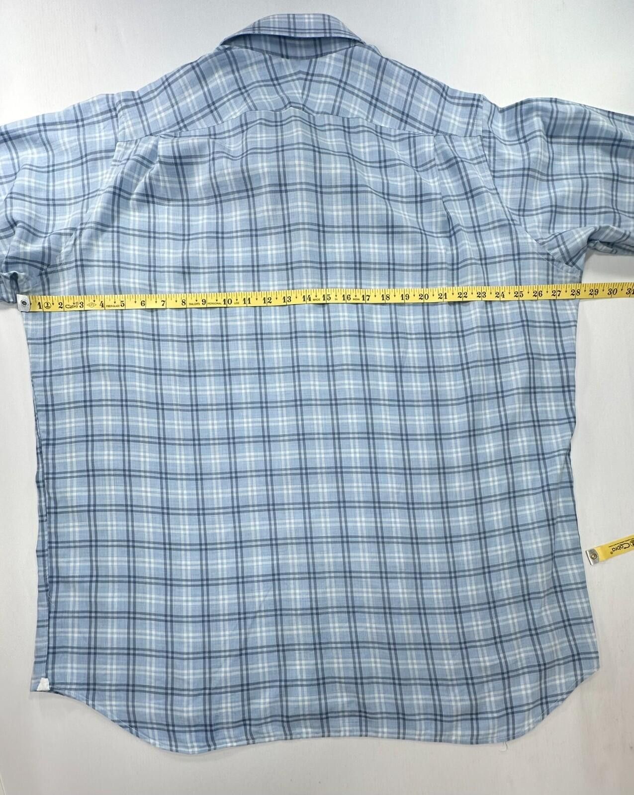 Oxxford Clothes Oxxford Clothes Check Tailored Oxford Button Up Blue Mens XL Size US XL / EU 56 / 4 - 4 Thumbnail
