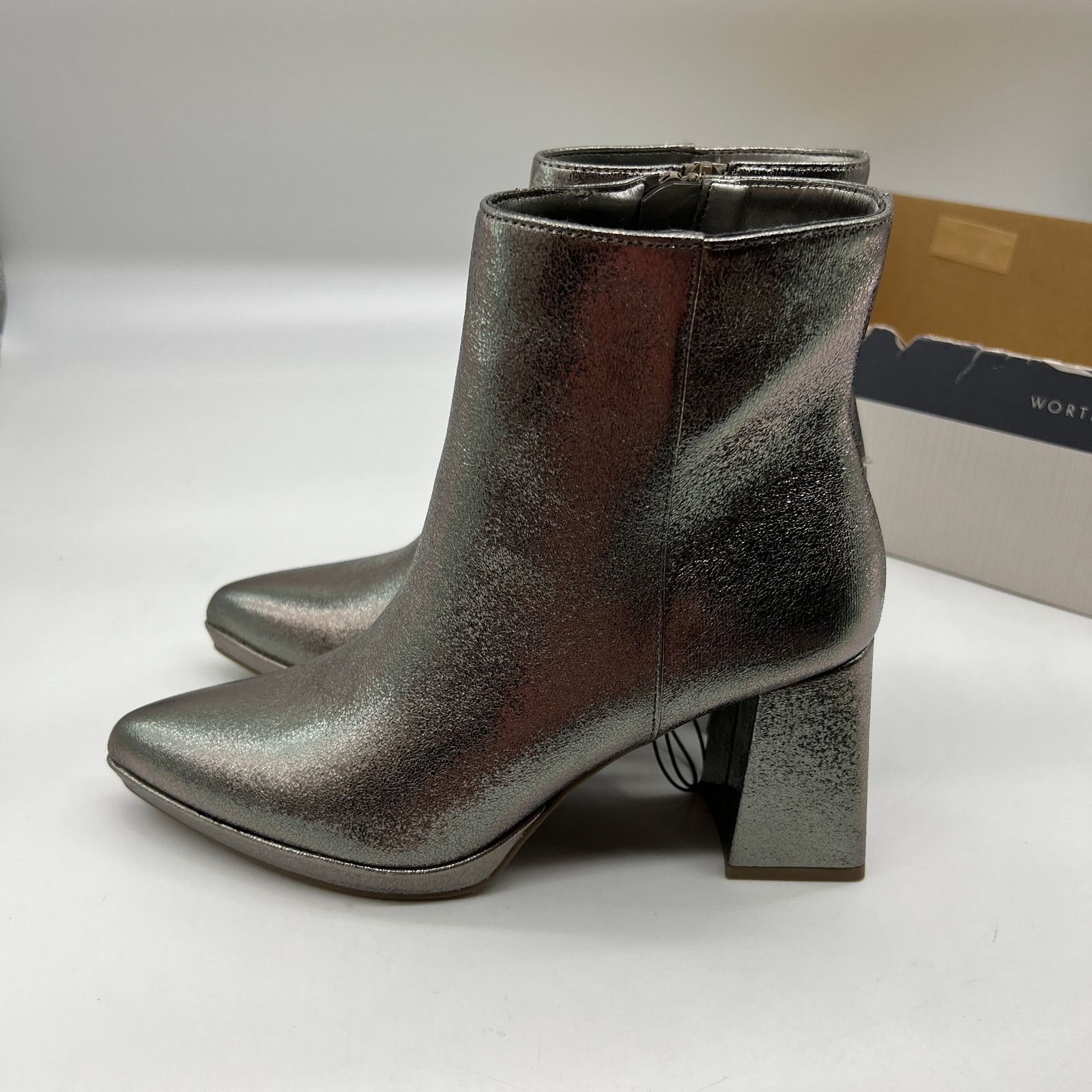 Other Worthington Womens Bannow Flared Heel Booties Pewter Size US 6 / IT 36 - 1 Thumbnail