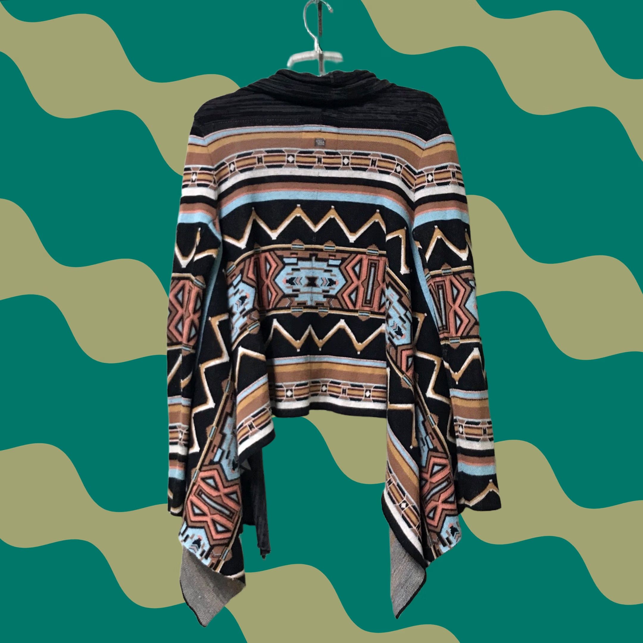 Billabong Billabong Women Multicolor Aztec Southwestern Knit Open Front Cardigan Sweater M Size M / US 6-8 / IT 42-44 - 1 Thumbnail