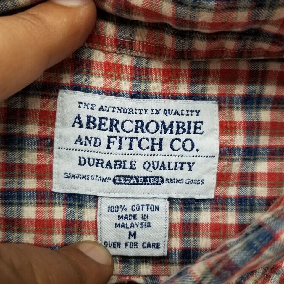 Abercrombie & Fitch Abercrombie Fitch Shirt Men Medium Plaid Button Up ...