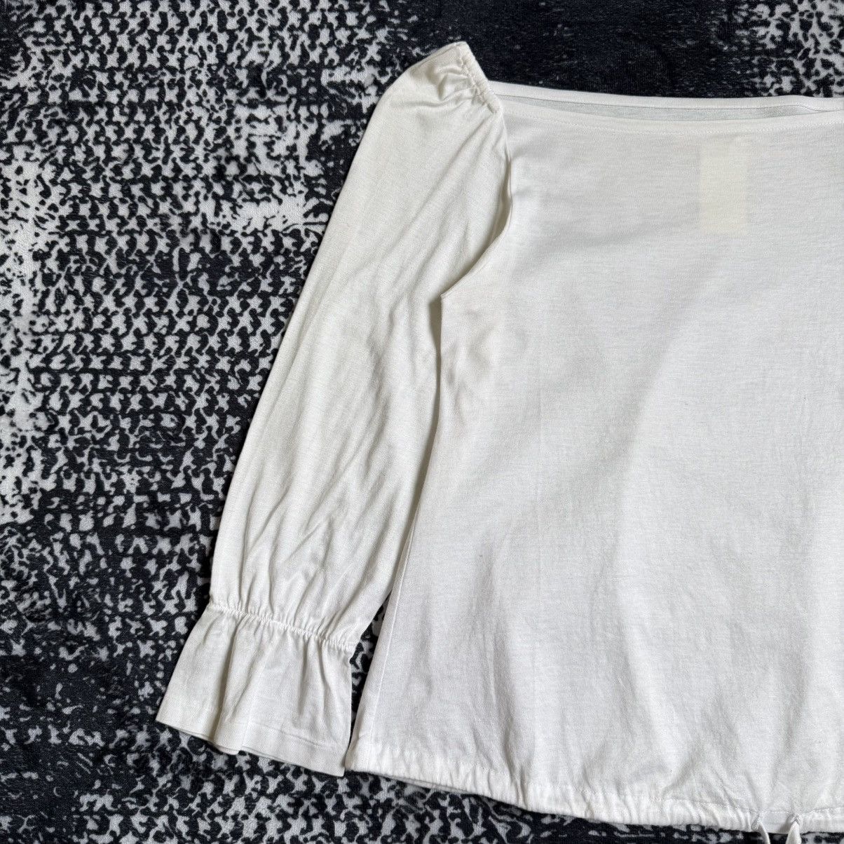 Yohji Yamamoto Yohji Yamamoto + Noir Cropped Blouse Shirt Size XS / US 0-2 / IT 36-38 - 2 Thumbnail