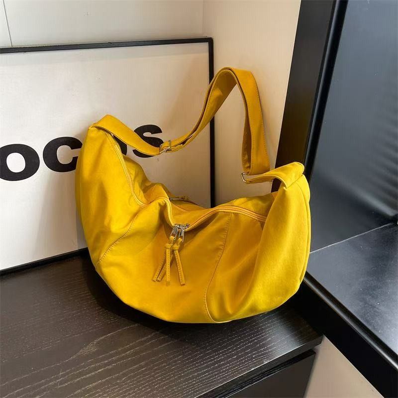 Vintage Crossbody Single Shoulder Underarm Bag in Yellow, Women's
