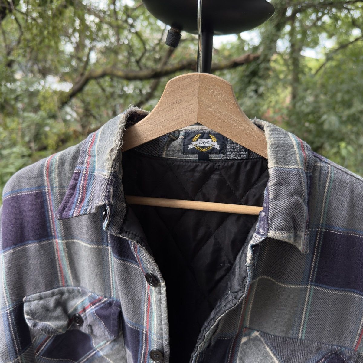 Vintage Thrashed Faded Distressed Flannel Shirt Jacket ERD Grunge Size US L / EU 52-54 / 3 - 5 Thumbnail
