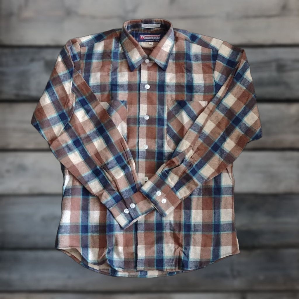 Vintage VINTAGE Windbreaker Plaid Flannel Shirt Mens S Regular Long Sleeve Brown Blue NWT/NWOT Size US S / EU 44-46 / 1 - 1 Thumbnail