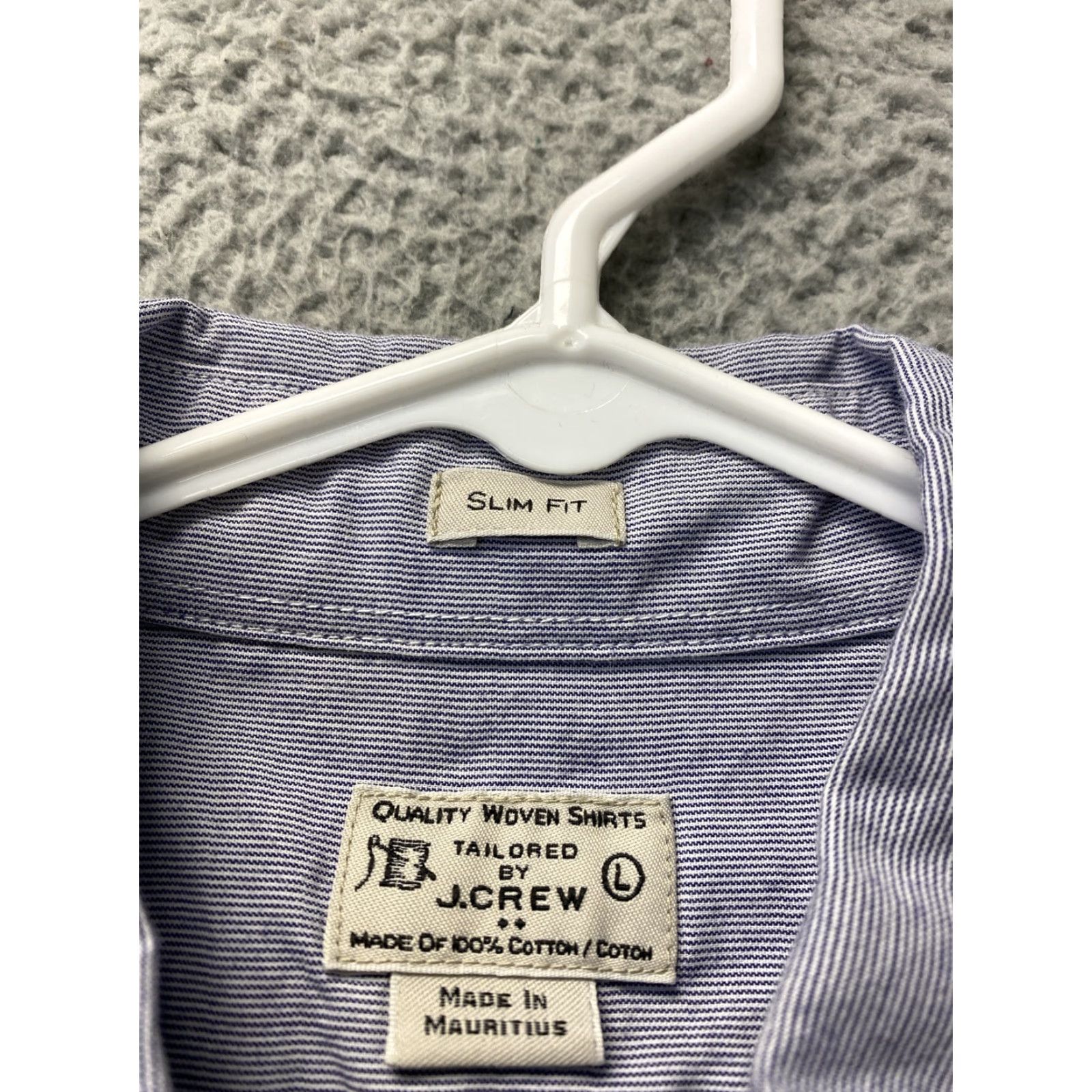 J.Crew J.Crew Ludlow Dress Shirt Men Large Blue Striped Long Sleeve Cotton Mens Size 42R - 4 Thumbnail