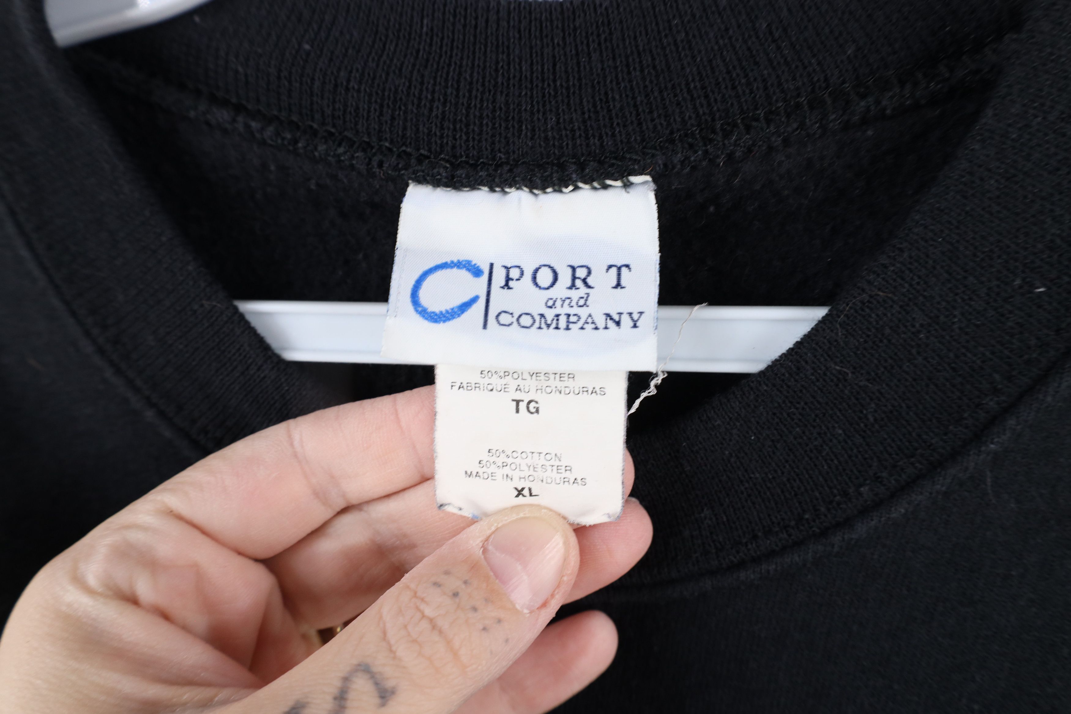 Vintage Vintage 90s Streetwear Heavyweight Crewneck Sweatshirt Black Size US XL / EU 56 / 4 - 4 Thumbnail