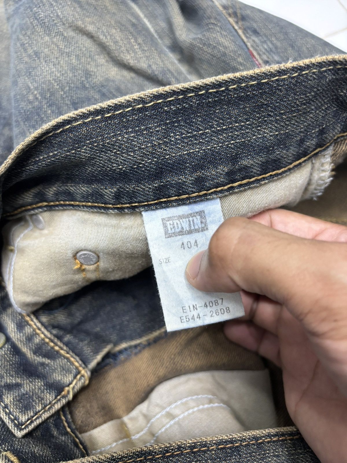 Edwin 🔥DISTRESSED DENIM EDWIN 404 MUD WASH REGULAR BAGGY JEANS Size US 36 / EU 52 - 11 Thumbnail