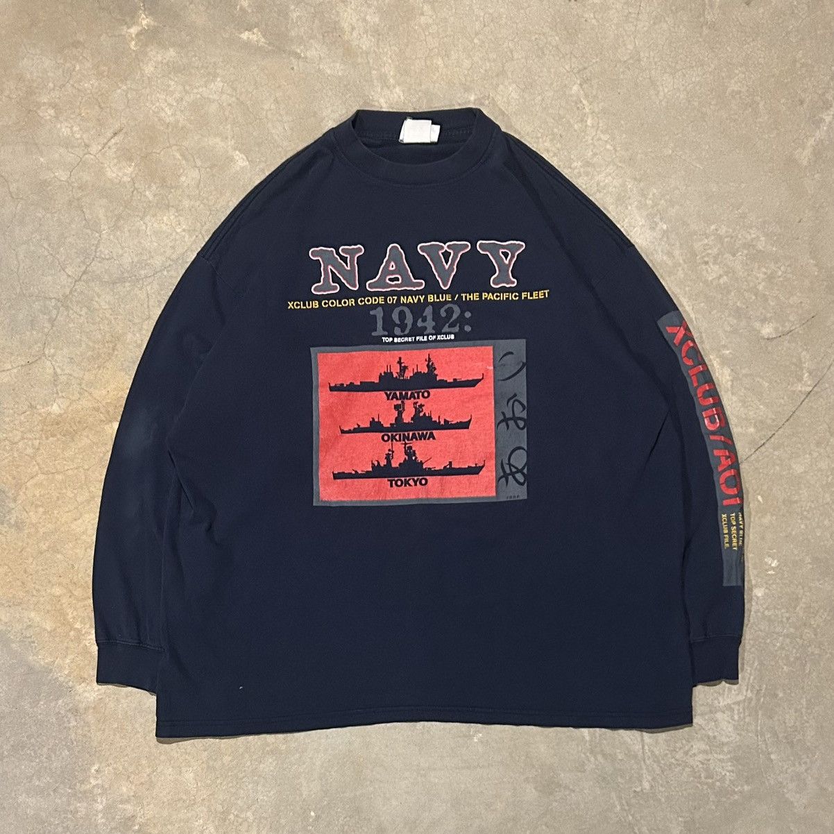 Southpole × Vintage Vintage Y2K XClub US Navy Baggy Longsleeve Tee Skater Hiphop Size US XXL / EU 58 / 5 - 1 Thumbnail