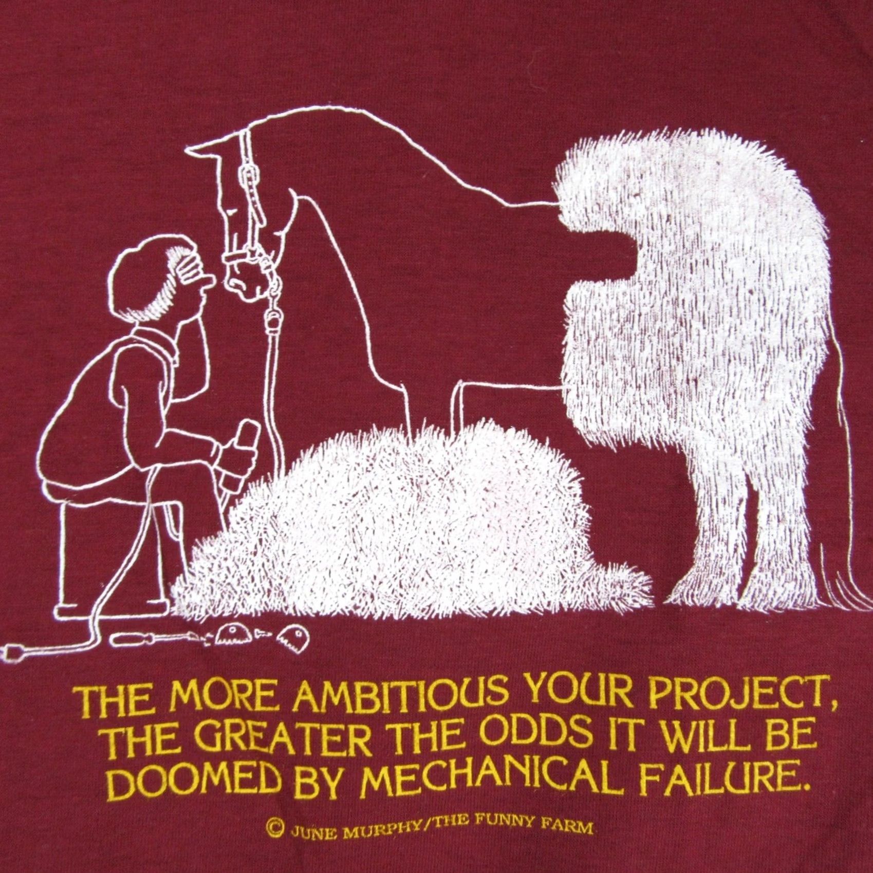 Vintage VINTAGE HORSE HAIRCUT JOKE CARTOON T-Shirt SMALL/MEDIUM Mens XS? Size US S / EU 44-46 / 1 - 4 Thumbnail