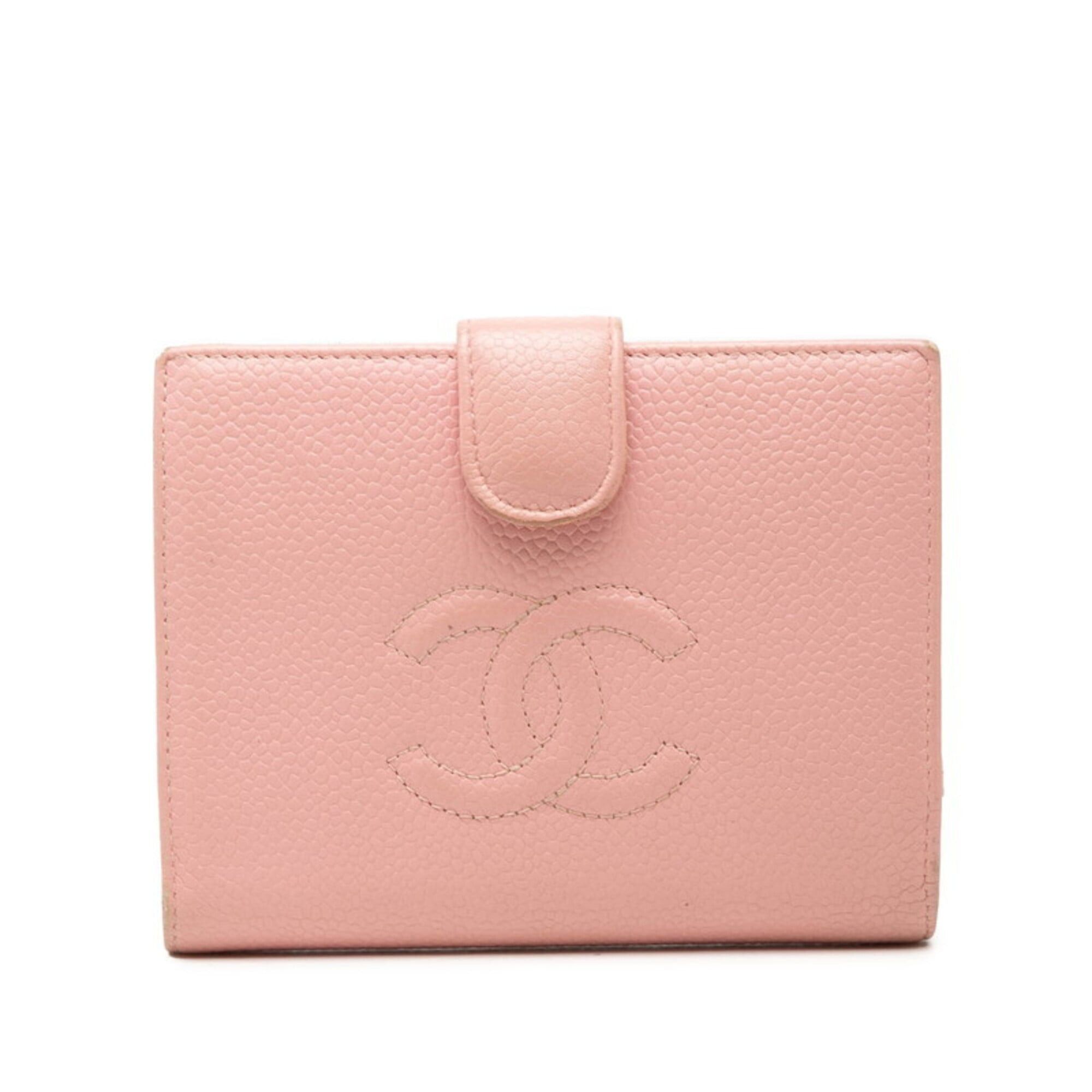Chanel Chanel Coco Mark Bi-fold Wallet, Pink Caviar Leather, Women's CHANEL Size ONE SIZE - 1 Thumbnail