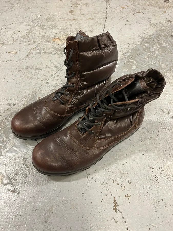 Moncler Moncler Brown Quilted Leather Boots Size US 10 / EU 43 - 6 Thumbnail