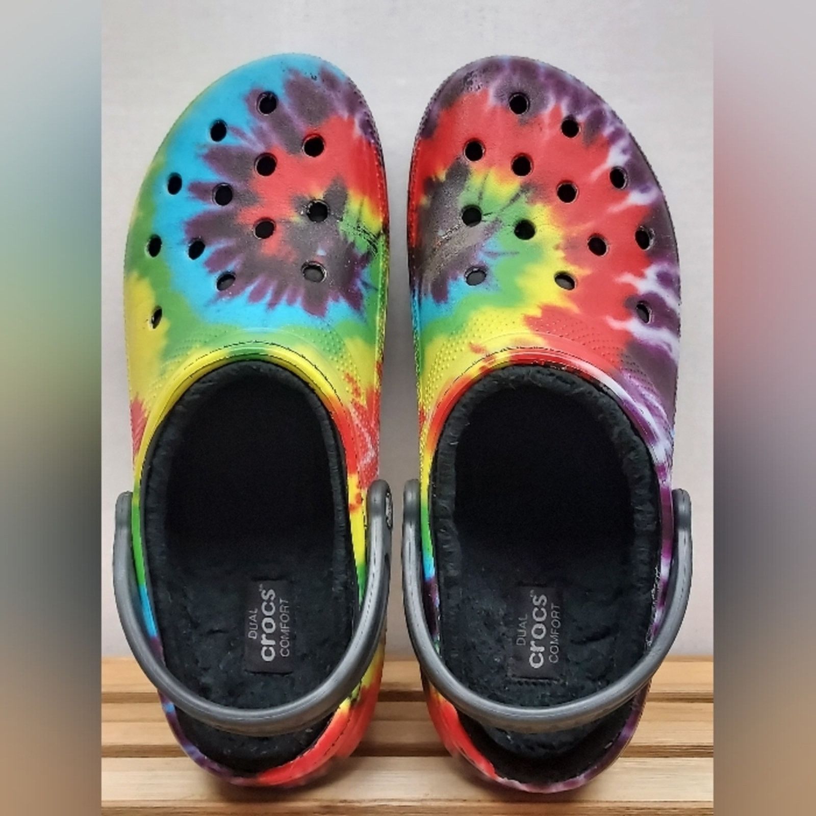 Crocs Crocs Mens Tie Dye Lined Baya Clog Sandals Size 11 Size US 11 / EU 44 - 3 Thumbnail