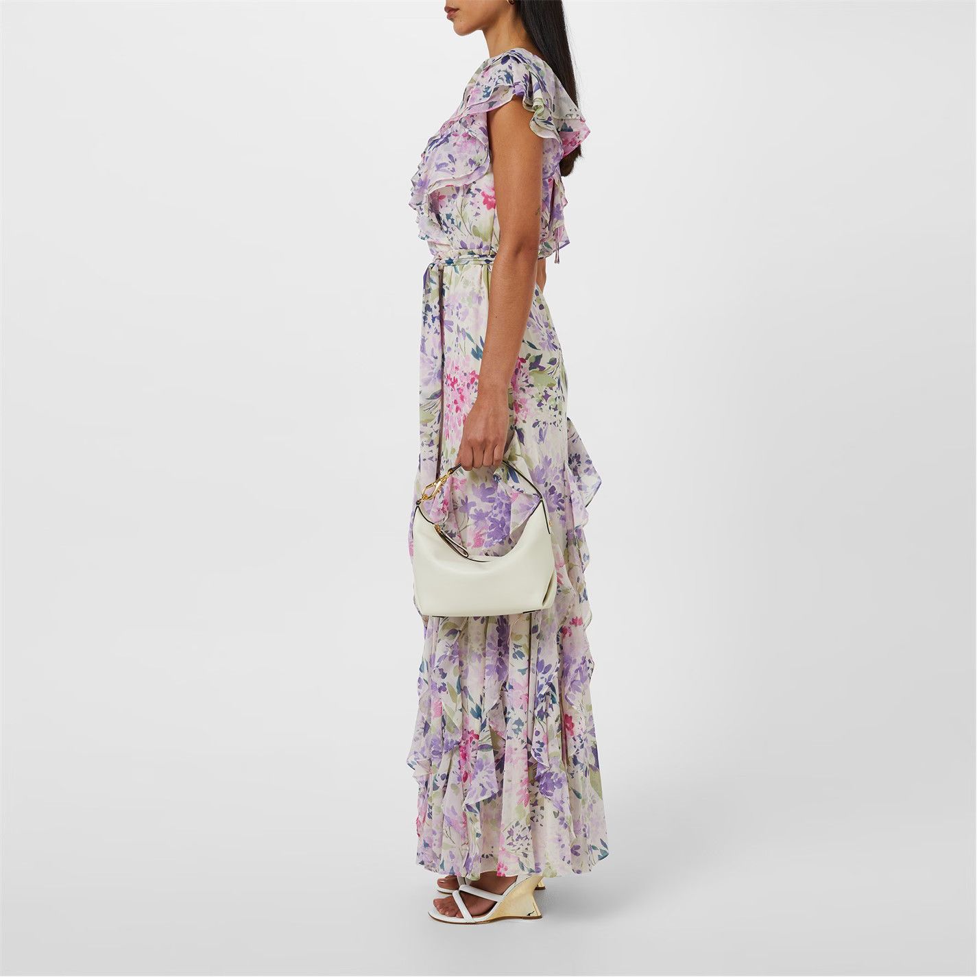 Lauren Ralph Lauren o1g2r1mq0825 Floral Ruffle-Trim Georgette Gown in Multicolor Size S / US 4 / IT 40 - 3 Thumbnail
