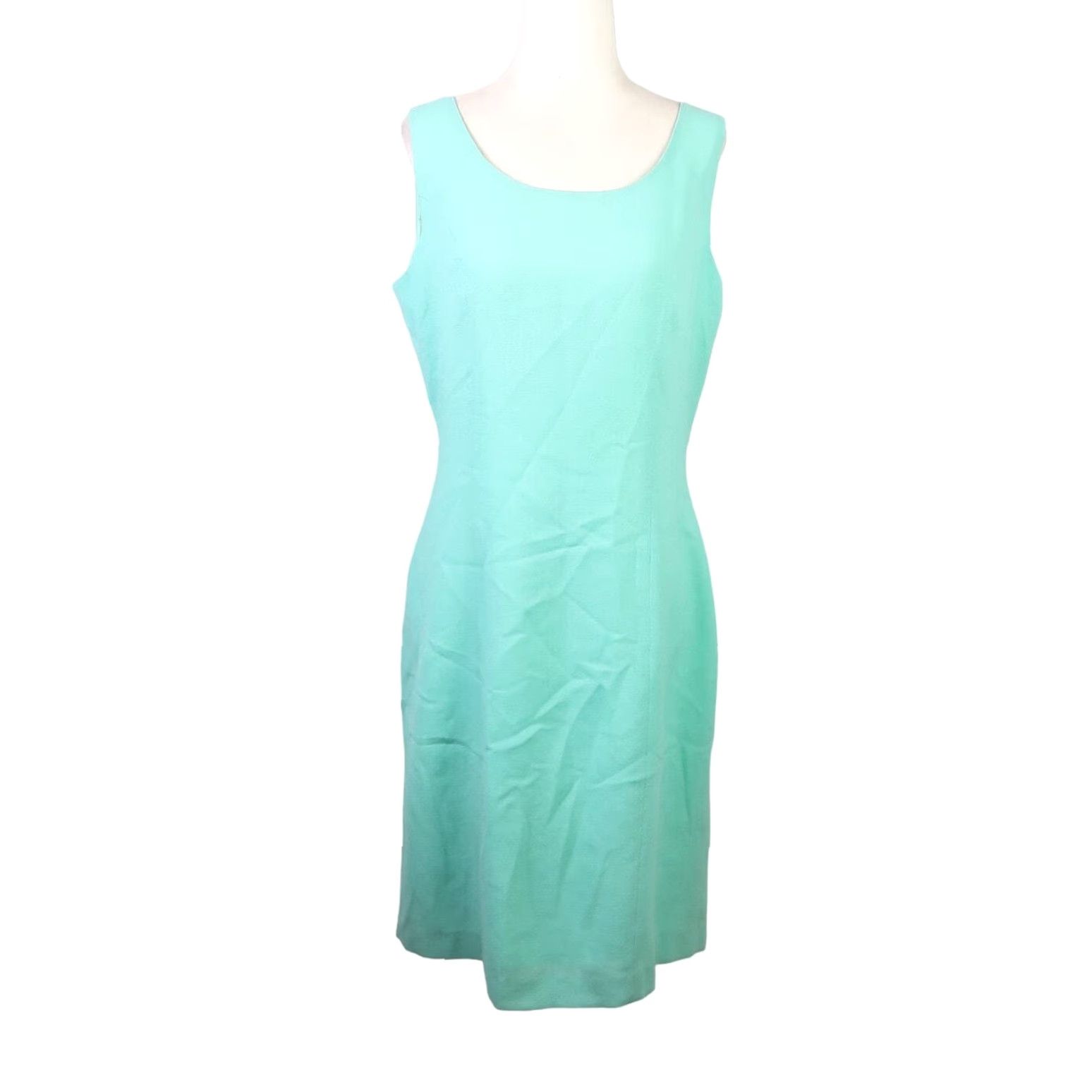 Vintage VINTAGE Georgiou Turquoise Blue Knee Length A-Line Dress 10 Women 90s Party Workwear Sleeveless Polyester Zip Spring Summer Mens Womens Girls? Size L / US 10 / IT 46 - 2 Thumbnail