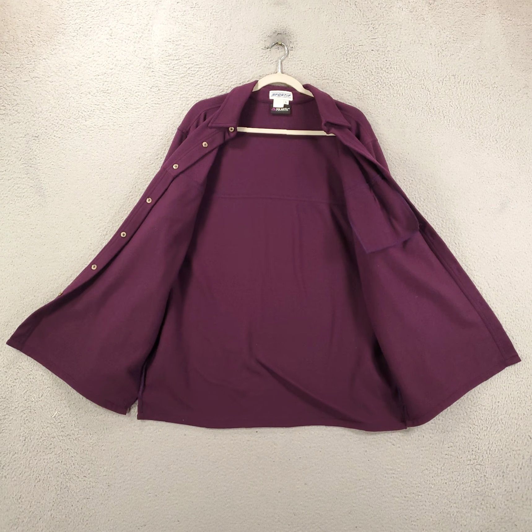 Vintage Sportif Shacket Mens Large Purple Fleece Polartec Long Sleeve Button Up Shirt Size US L / EU 52-54 / 3 - 2 Thumbnail