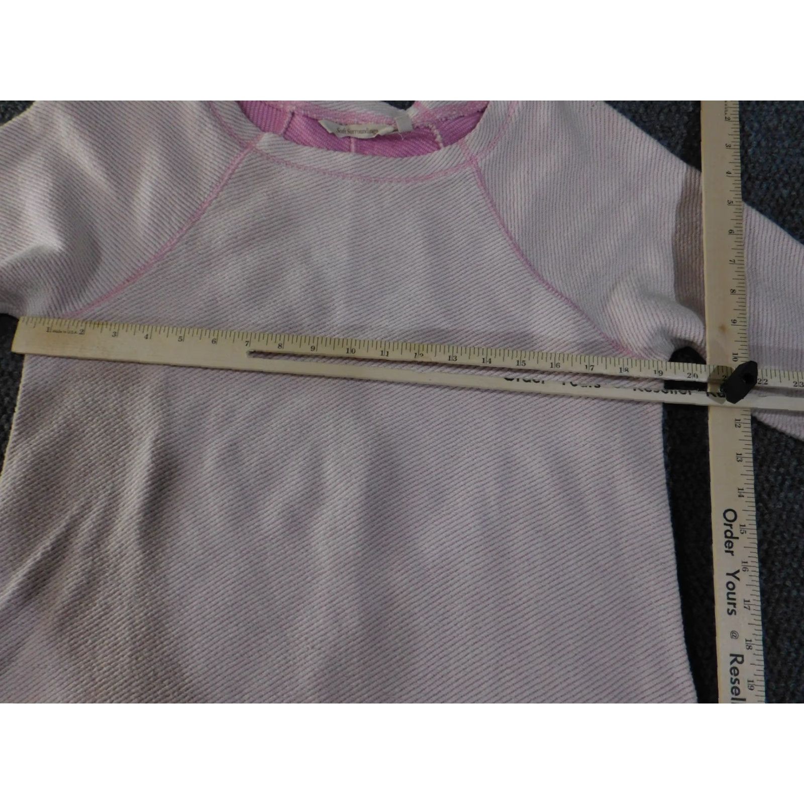 Soft Surroundings Soft Surroundings Sweatshirt Top Womens Medium Pink White 3/4 Sleeve Cotton Knit Casual Pullover Raglan Crew Neck Regular Modern American Boyfriends? Size M / US 6-8 / IT 42-44 - 5 Thumbnail