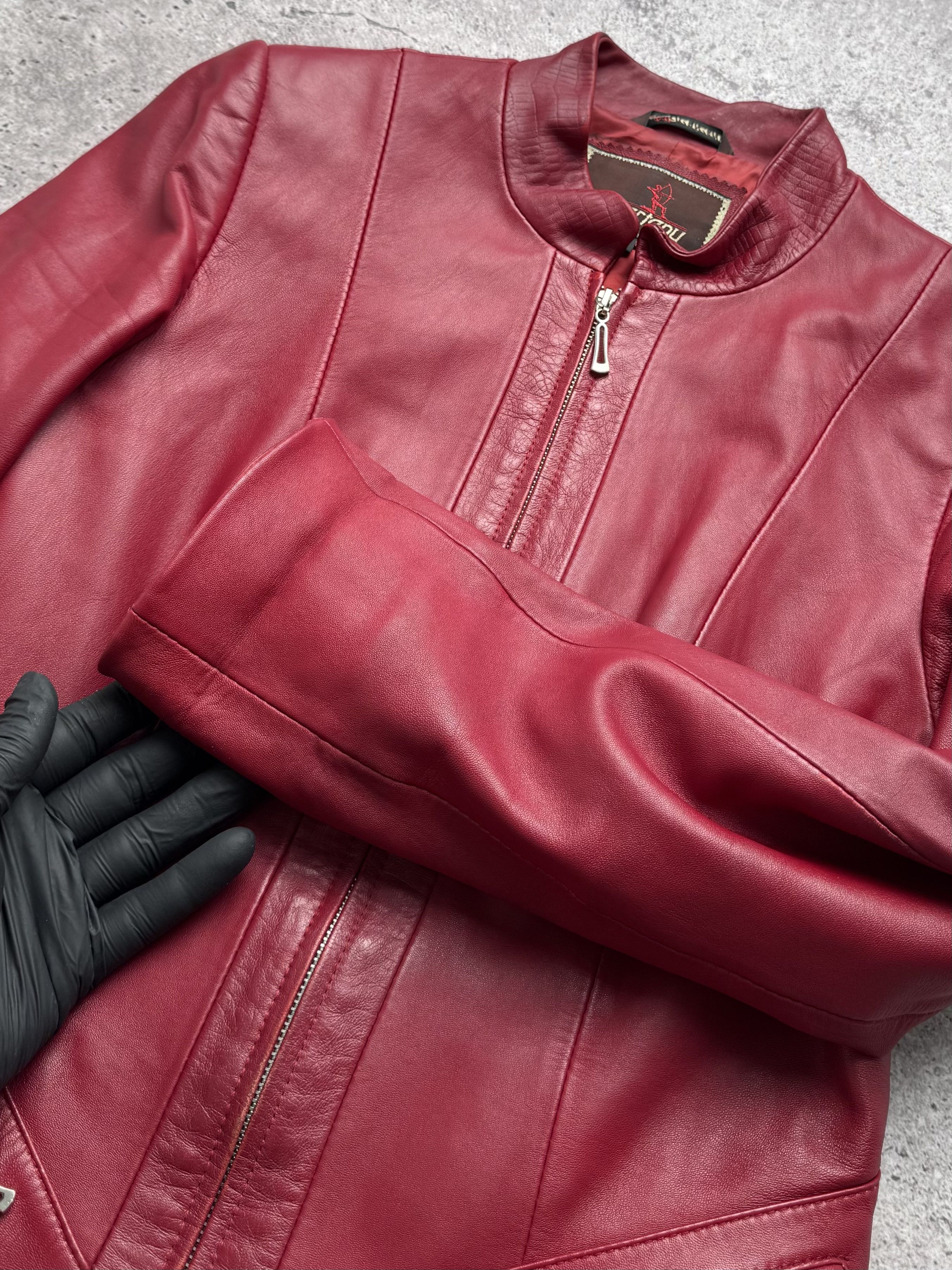 Vintage Vintage Cropped Leather Jacket C5(V409) Size M / US 6-8 / IT 42-44 - 4 Thumbnail
