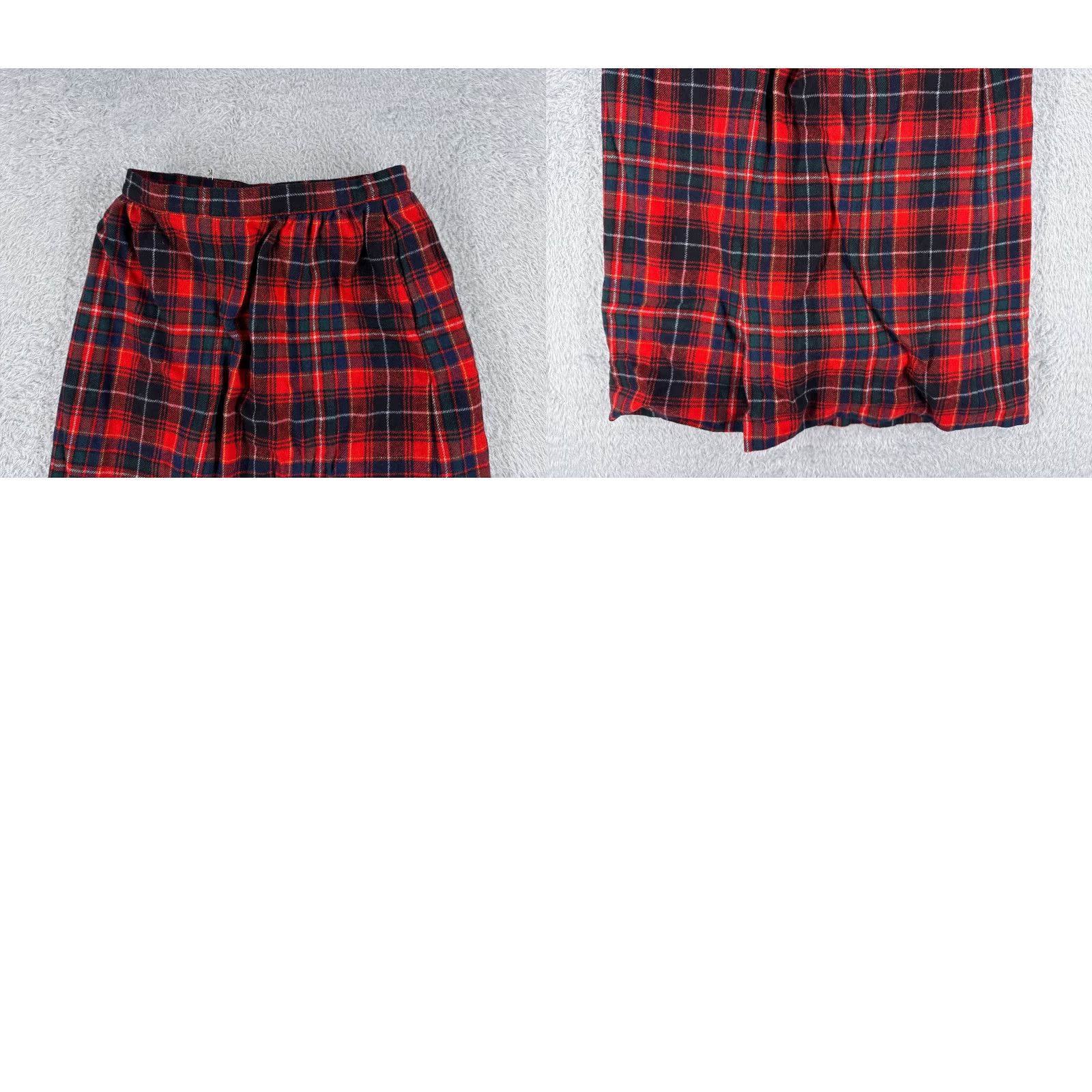Pendleton VINTAGE Pendleton Skirt Womens 8 Red Tartan Plaid 100% Virgin Wool US Made 24" Size 30" / US 8 / IT 44 - 10 Thumbnail