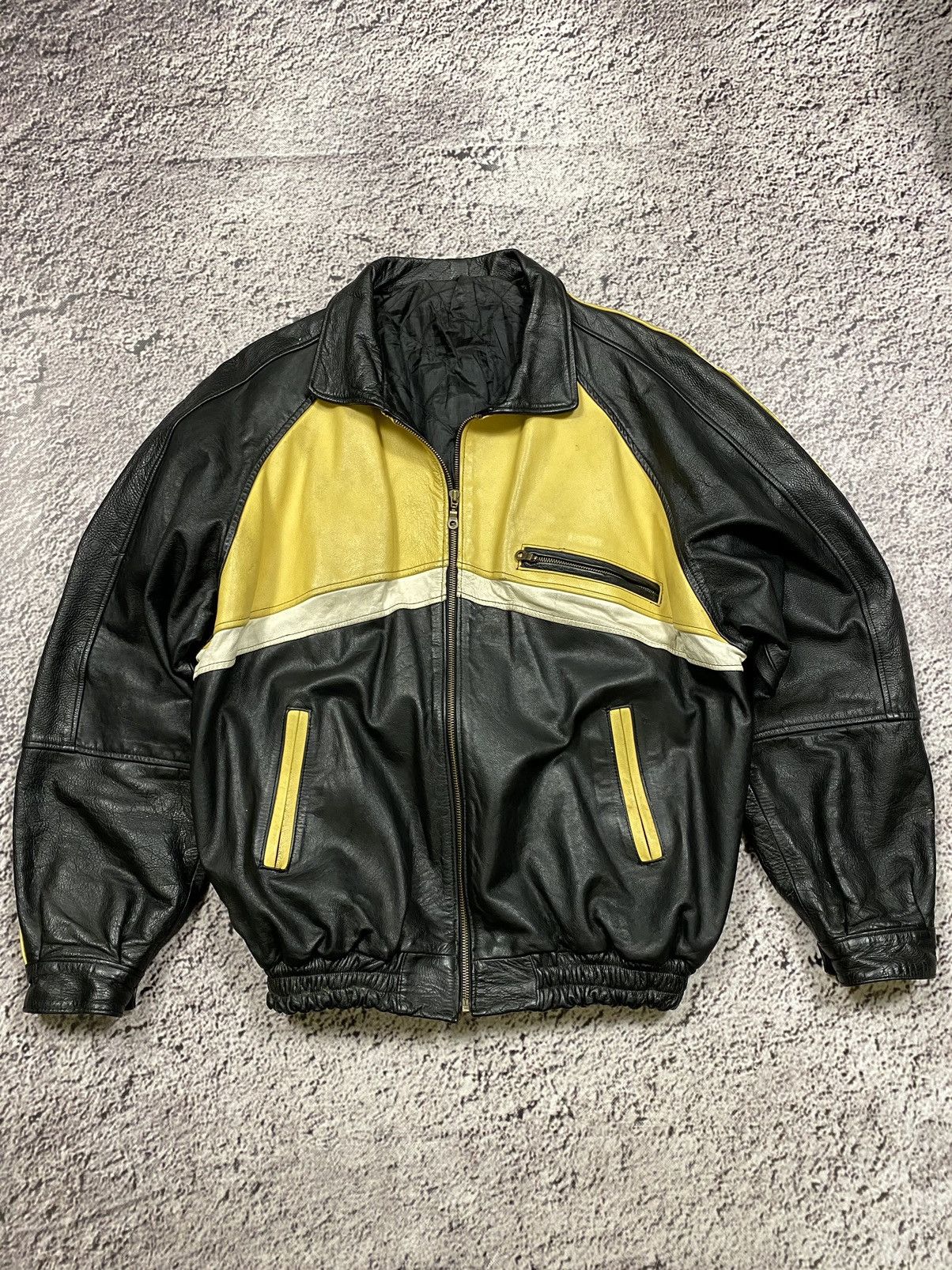 image of Leather Jacket x Vintage 00’S Oversized Leather Bomber Jacket Kill Bill in Black, Men's (Size XL)