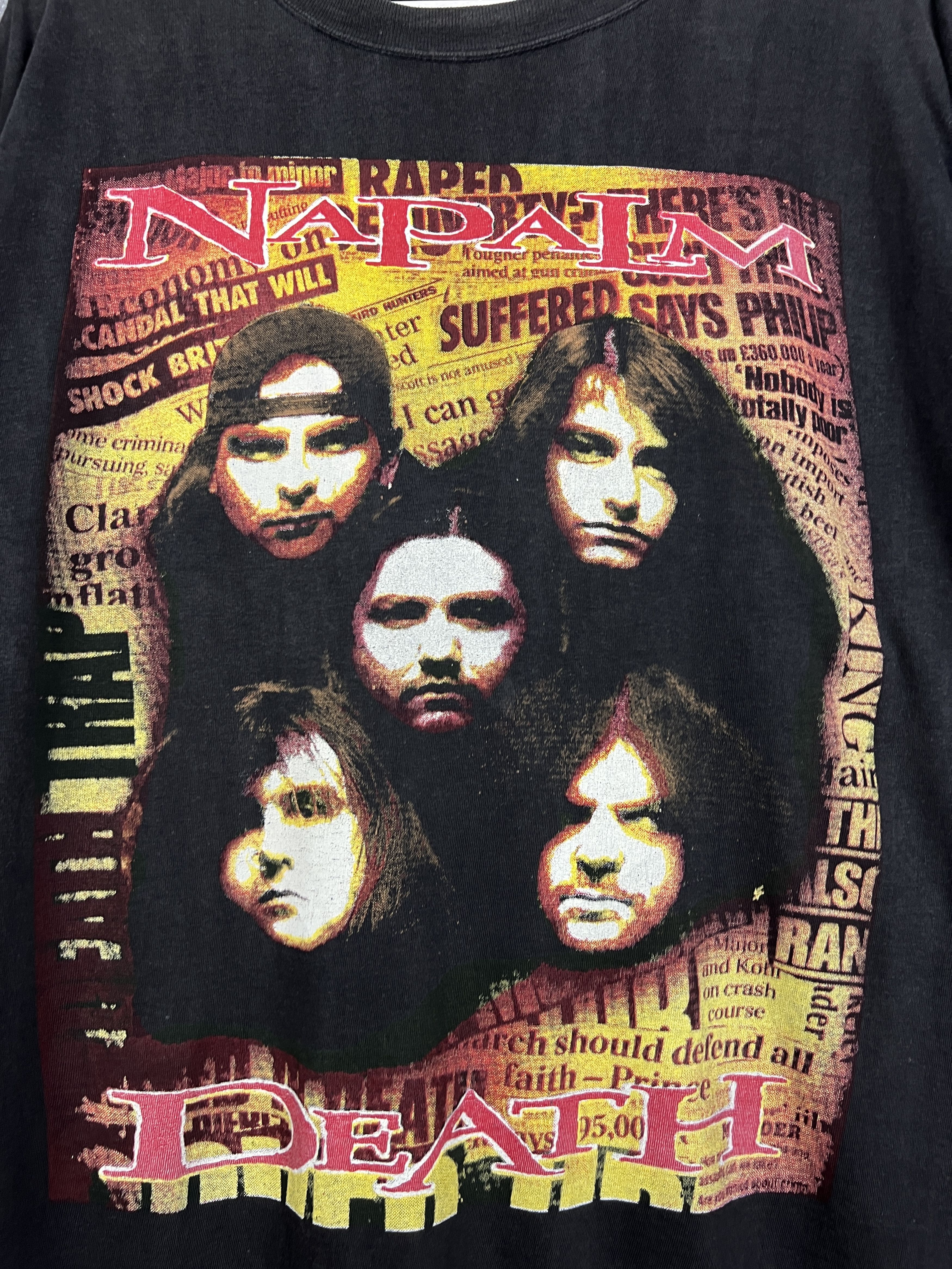 Vintage Over Print Napalm Death Black Metal Shirt Tee Band Grindcore Size US L / EU 52-54 / 3 - 3 Thumbnail