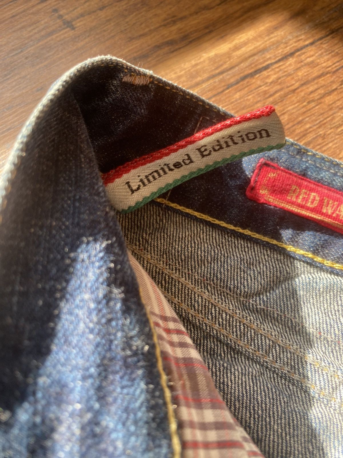 Armani × Vintage Armani Jeans Red Wash Limited Edition Italy Selvage denim Size US 32 / EU 48 - 13 Thumbnail