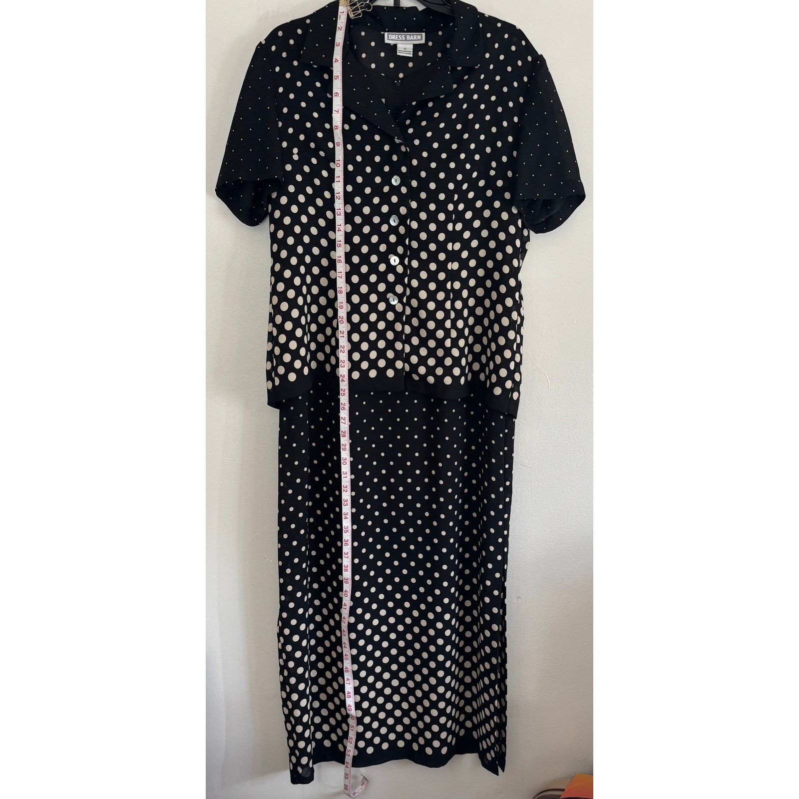 Other Dress Barn 2 Piece Black White Polka Dot Maxi Set 12 Size XL / US 12-14 / IT 48-50 - 3 Thumbnail