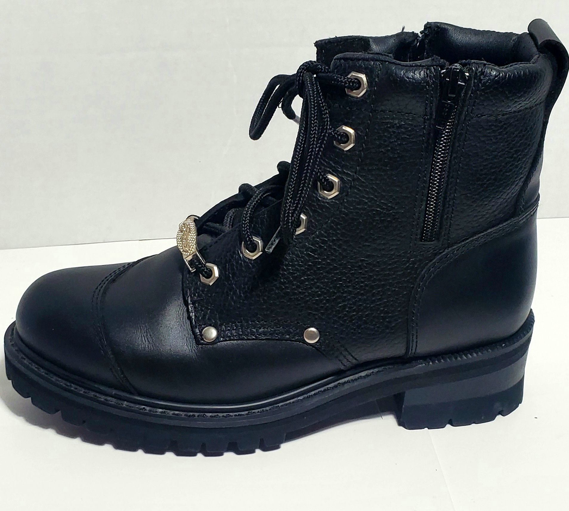 Other River Road Chunky Motorcycle Boots W Sz10 Double Zip Biker Size US 10 / IT 40 - 4 Thumbnail