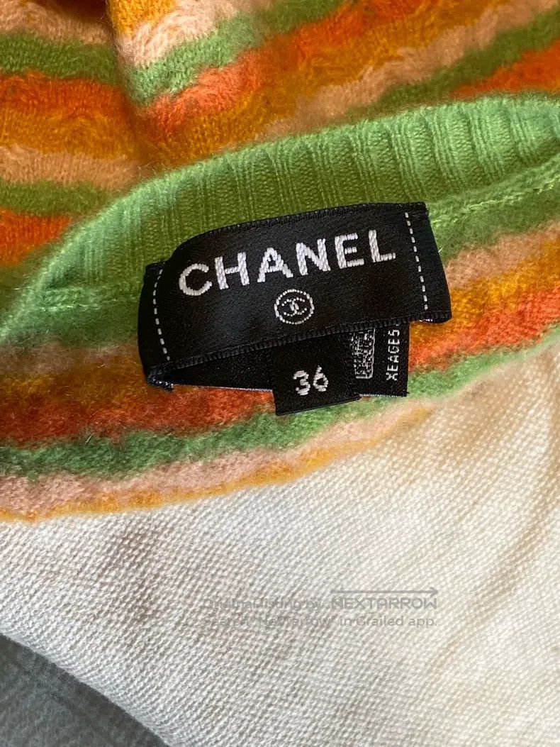 Chanel Chanel Orange-green knitted cardigan coat Size XS / US 0-2 / IT 36-38 - 3 Thumbnail