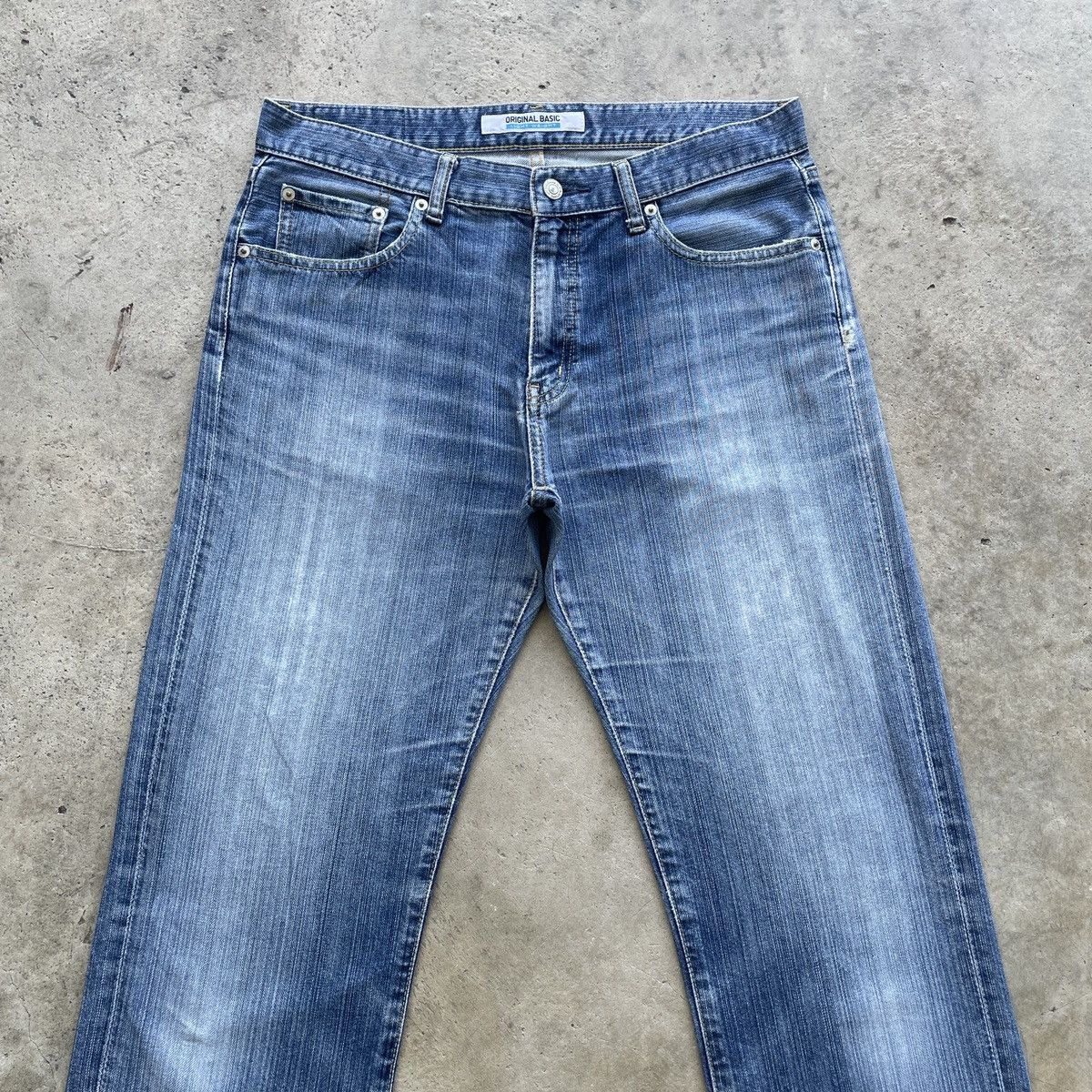 Japanese Brand × Jean × Vintage W33x28.5 Vintage Japanese Jeans Faded Denim Pants Size US 33 - 3 Thumbnail