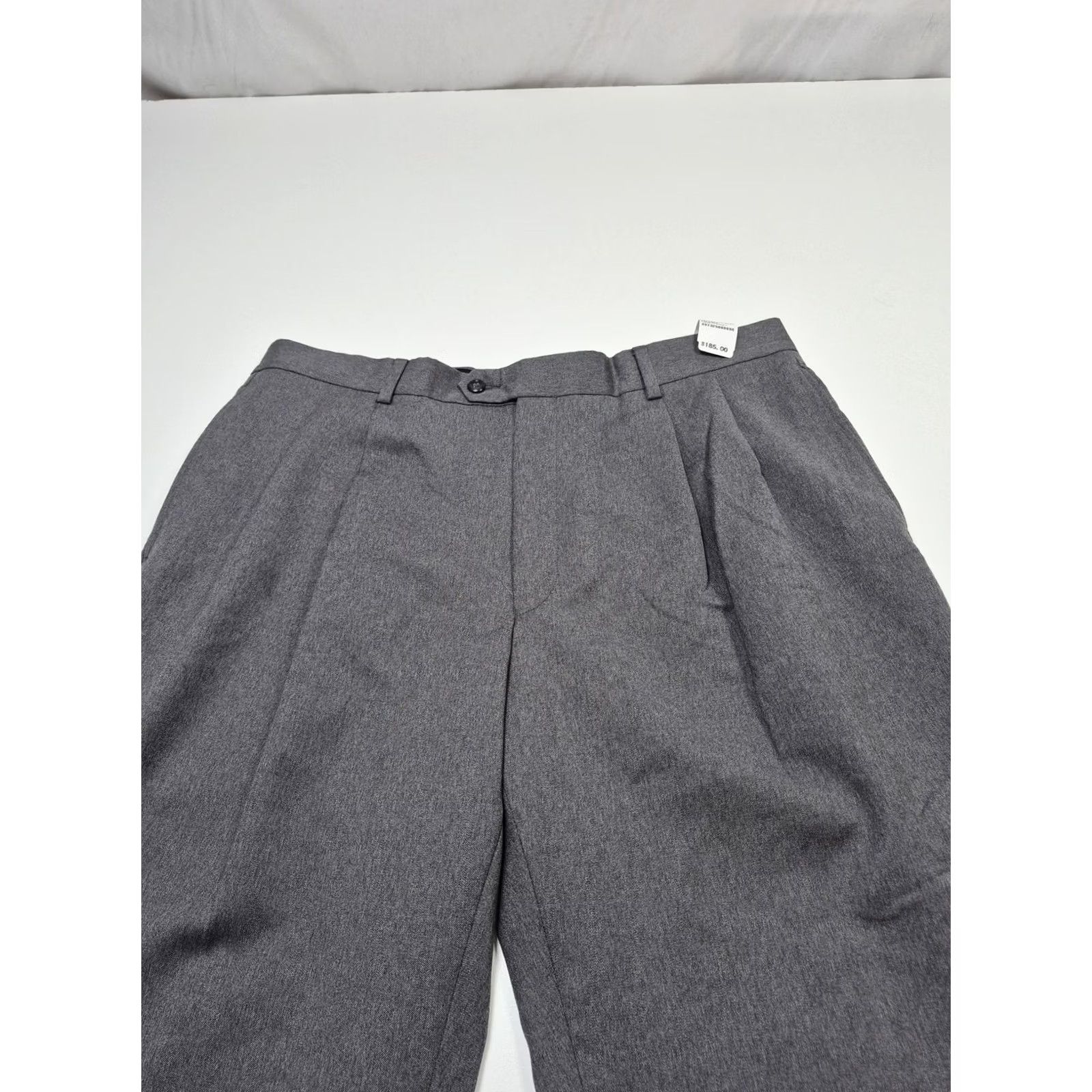 Jos. A. Bank Jos. A. Bank Dress Pants Mens 36x36 Gray Wool Pleated Straight Unhemmed NWT Size US 36 / EU 52 - 2 Thumbnail