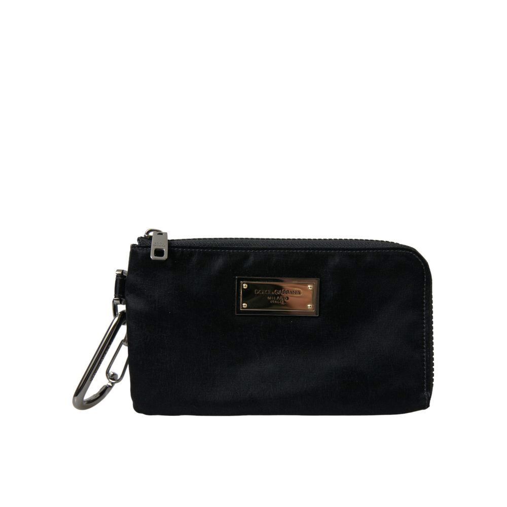 Dolce & Gabbana Dolce & Gabbana Black Nylon Logo Plaque Keyring Pouch Clutch Size ONE SIZE - 1 Thumbnail
