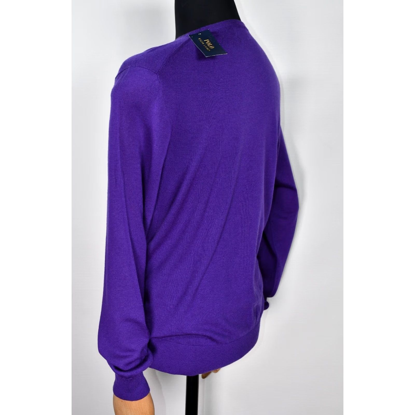 Polo Ralph Lauren Polo Ralph Lauren Sweater Shirt V-Neck Slim Wool L Purple Men Regular Size L Size US L / EU 52-54 / 3 - 4 Thumbnail