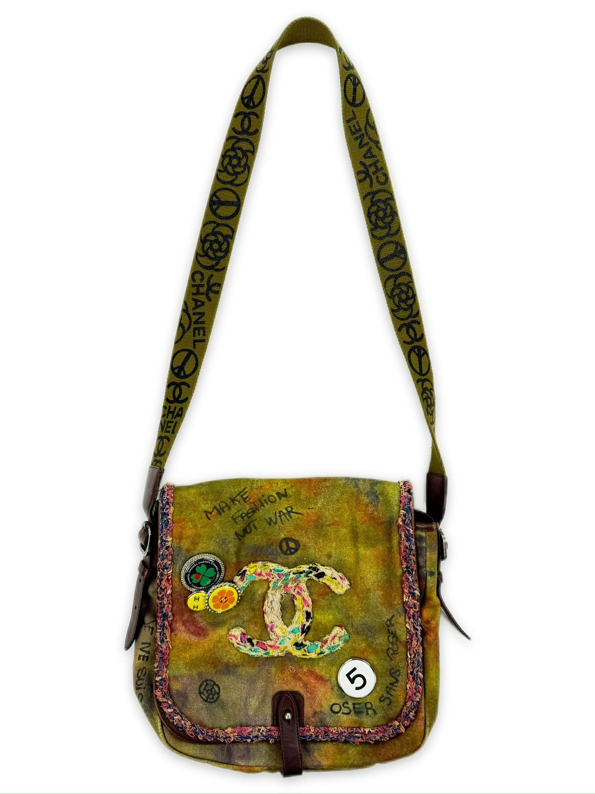Chanel SS15 Chanel Graffiti ‘On The Pavements’ Canvas Crossbody Flap Messenger Bag Size ONE SIZE - 3 Thumbnail