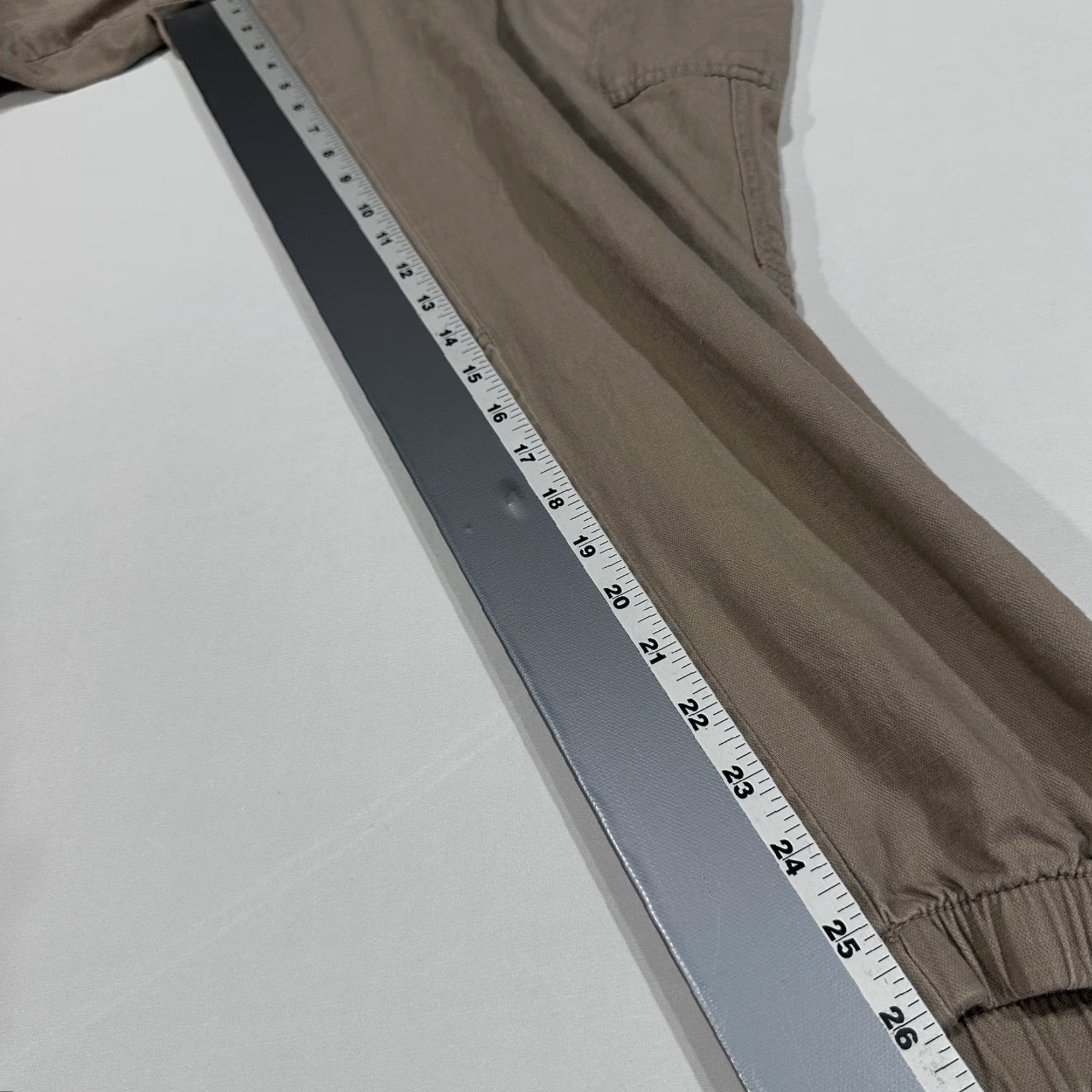 Gap Gap Women Pants 20 Beige Girlfriend Jogger Tapered Cuffed Cotton High Waist Size 42" / US 20 - 7 Thumbnail