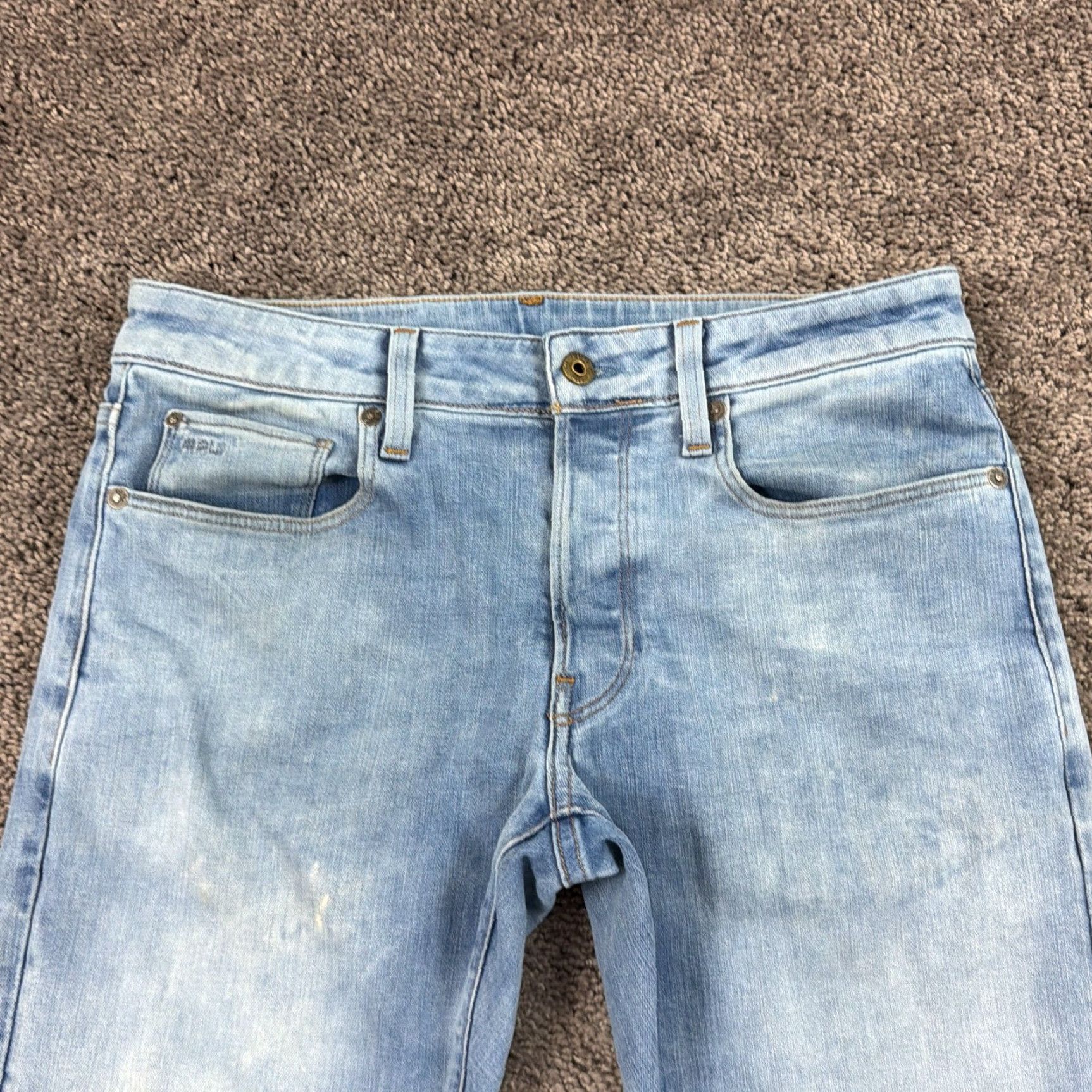 G-Star G-Star Raw Jeans Men 32 Slim Fit Low Rise Streetwear Light Wash Denim 3301 Jeans Size 24" / US 00 / IT 34 - 2 Thumbnail