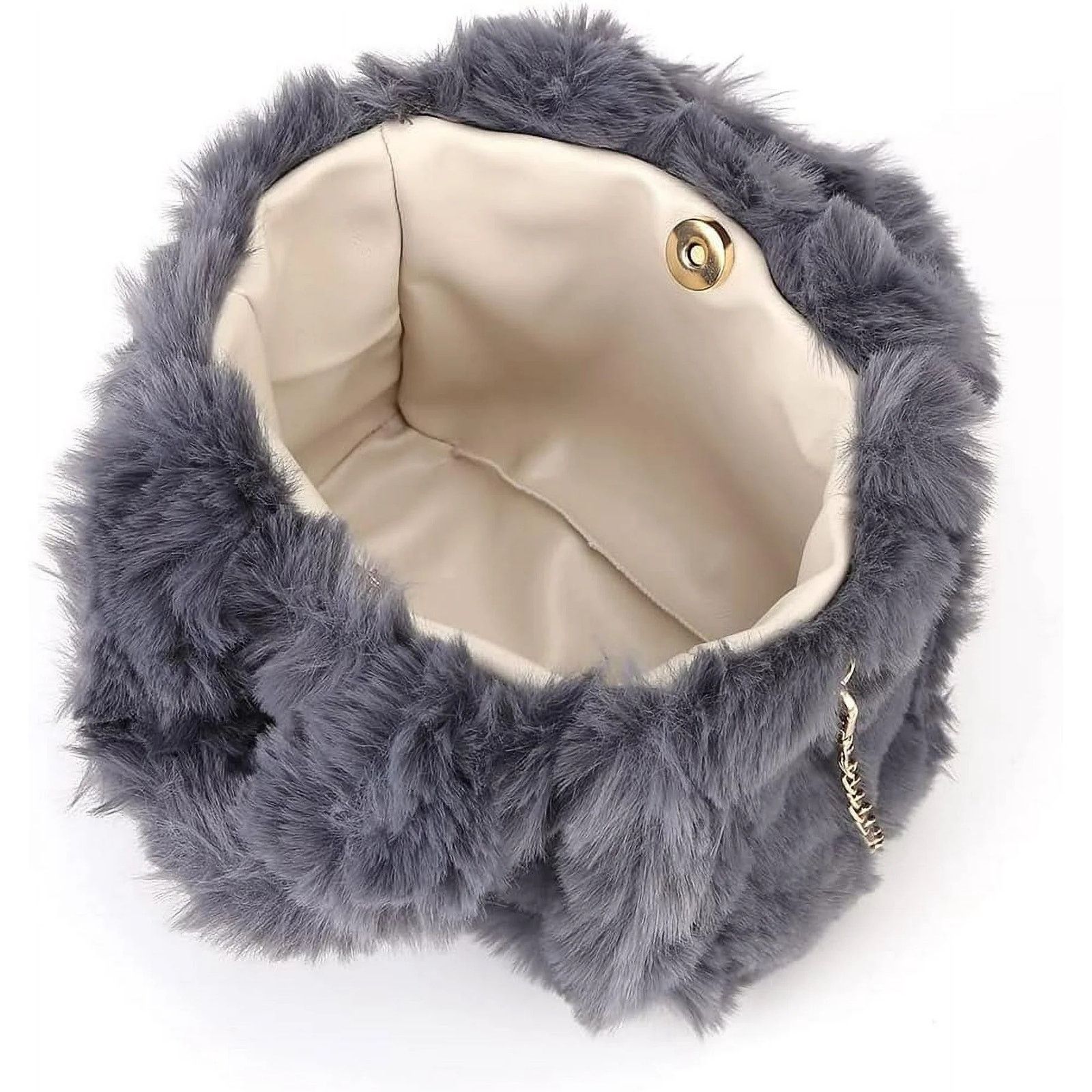 Other Fluffy Tote Bag Faux Fur Bag Purse Plush Handbag Furry Purse Size ONE SIZE - 6 Thumbnail