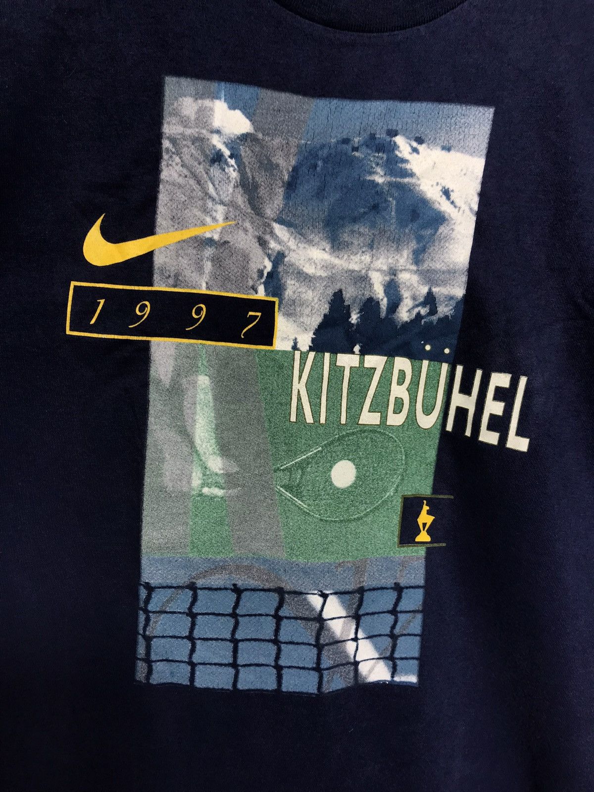 Vintage 1997 Nike Kitzbuhel Tennis Swoosh Shirt Print Generali Open Size US L / EU 52-54 / 3 - 5 Thumbnail