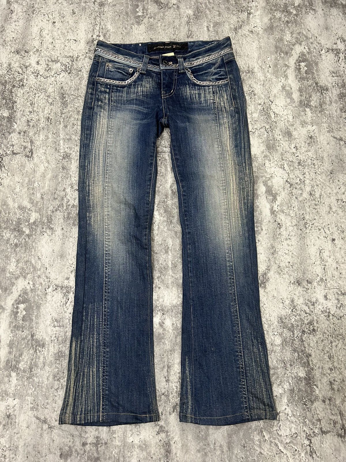 If Six Was Nine × Japanese Brand × Le Grande Bleu (L.G.B.) XIX Denim Chain Boot Cut Mudwash Pants Size US 28 / EU 44 - 1 Thumbnail