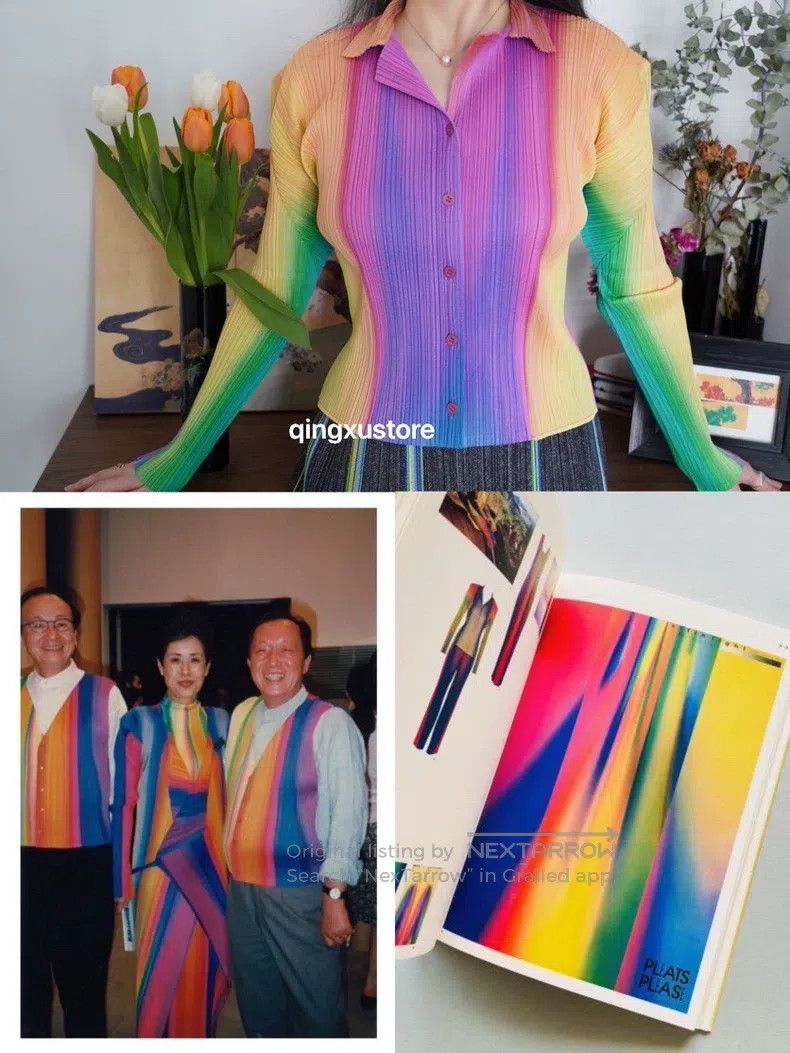 Issey Miyake Issey Miyake Aurora Rainbow Button Long Sleeve Shirt Size L / US 10 / IT 46 - 7 Thumbnail