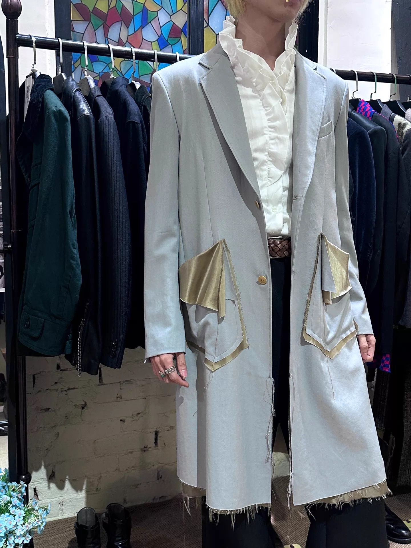 Sulvam Sulvam Coat Misty Blue 2019SS Sample M Wool/Cupro Size M / US 6-8 / IT 42-44 - 4 Thumbnail