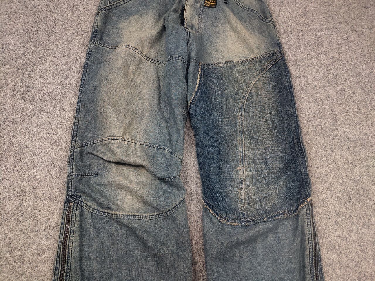 G-Star Rare Vintage G Star Raw Concept elwood Y2K Baggy Zip Jeans Size US 33 - 5 Thumbnail