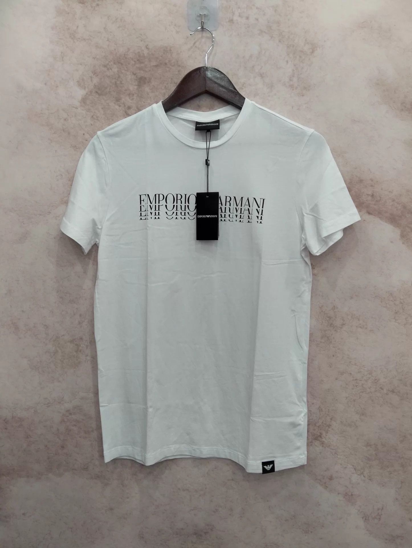 Emporio Armani EMPORIO ARMANI White Logo Short Sleeve Tee M Size US M / EU 48-50 / 2 - 1 Thumbnail