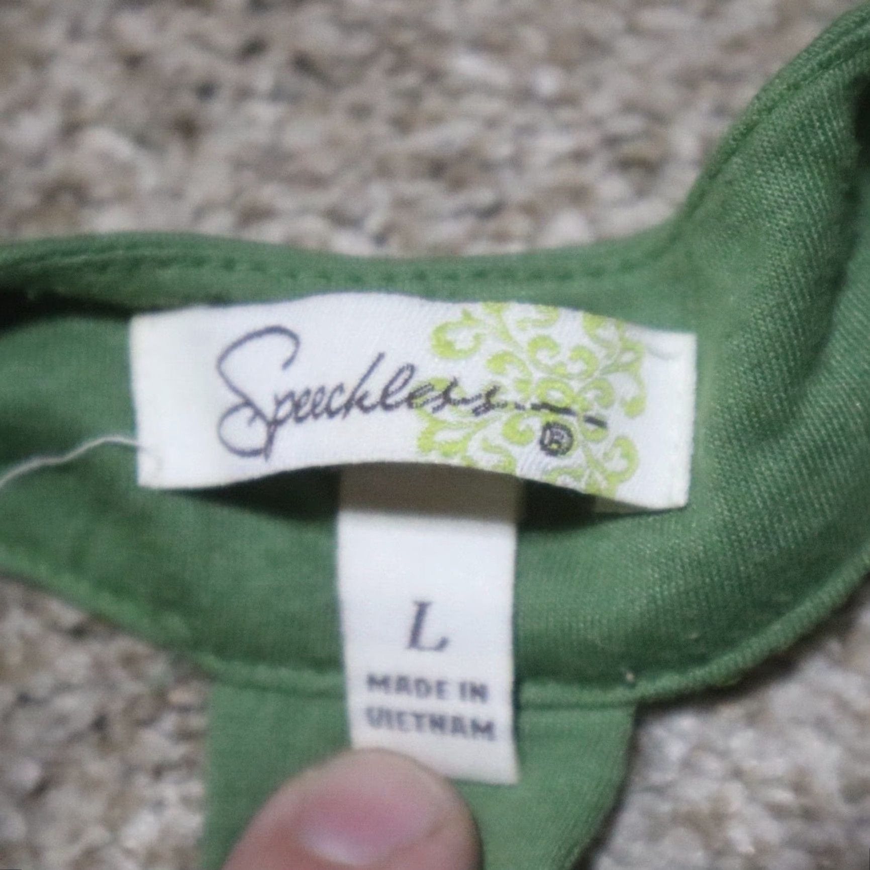 Vintage Speechless Shirt Blouse Adult Women's Large Green Lace Sleeveless Round Neck Pullover Classic Casual/Workwear Size L / US 10 / IT 46 - 3 Thumbnail