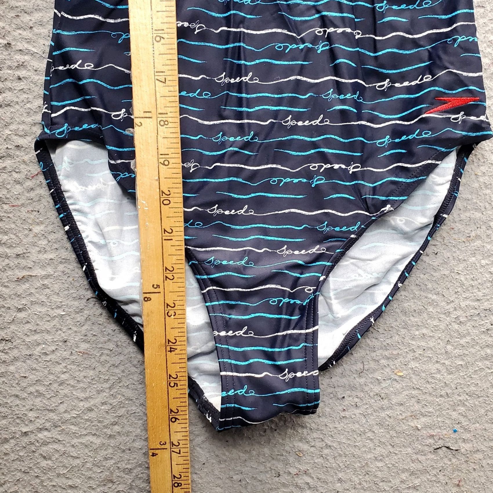 Speedo Speedo Womens 38 Multi Script Wave Patterned One Piece Tommy Control Geometric Nylon Multicolor Bathing Suit Size ONE SIZE - 4 Thumbnail